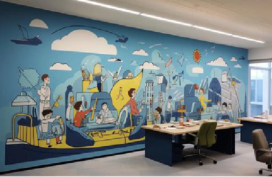 获嘉办公室墙绘的特点。