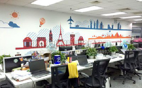 获嘉教你设计办公室墙绘的方法。