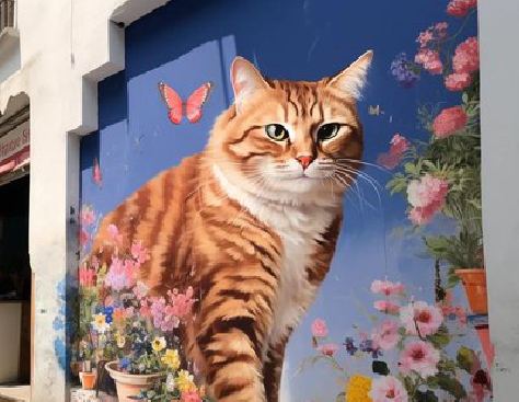 获嘉自己绘制有个性的手绘墙